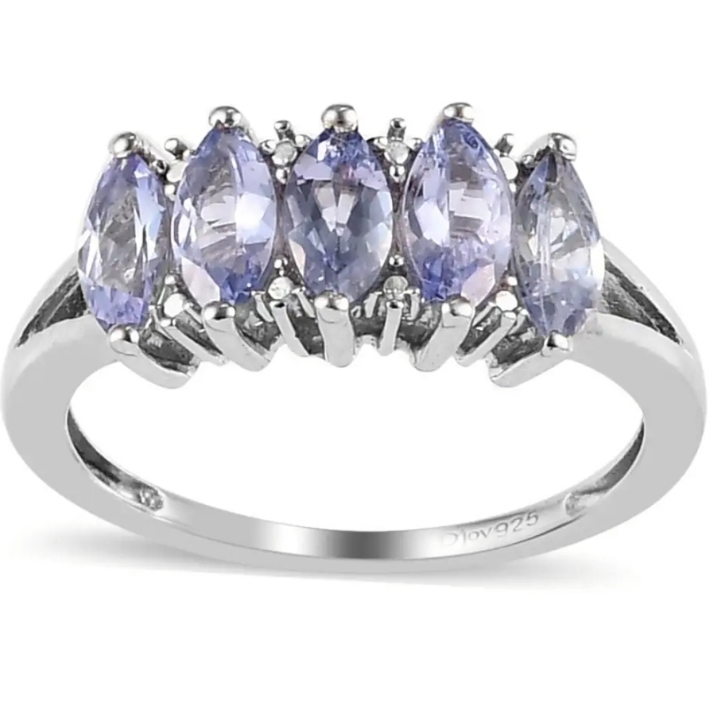 Beautiful Genuine Tanzanite Ring in Platinum over Sterling Silver Sz 5! ✨️